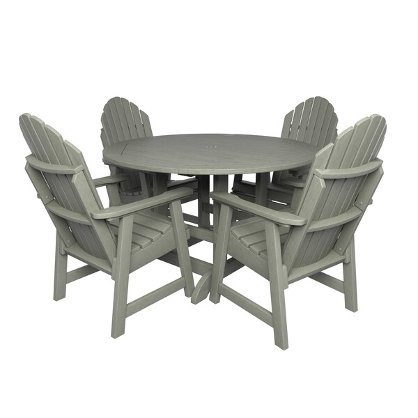 Highwood Usa Hamilton 5pc Round Outdoor Patio Furniture Dining Set AD-DNA48-EUC - main